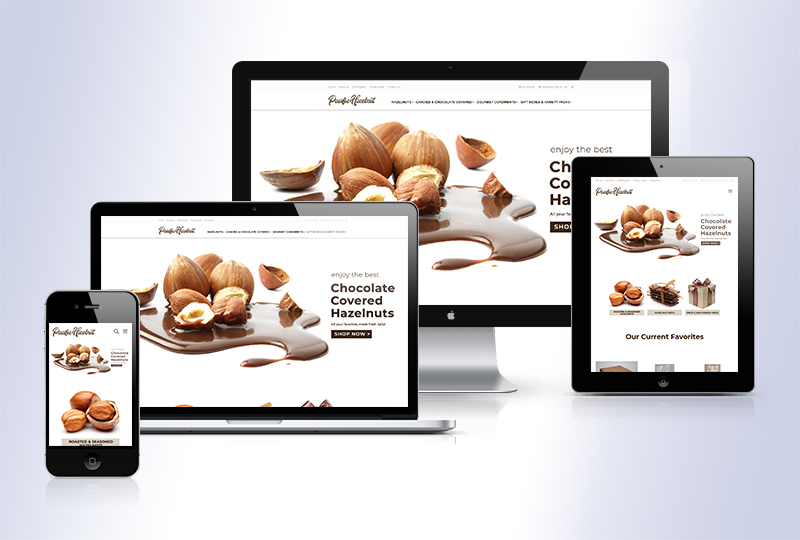 Pacific Hazelnut Farms new responsive e-commerce store - device friendly, mobile-friendly HTML 5